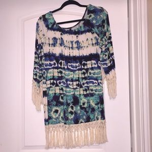 Fringe Printed Dress